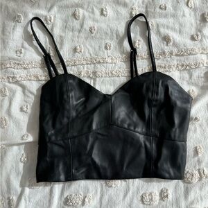 Vero Moda pleather crop top